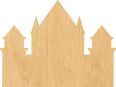 Castle Laser Cut Out Wood Shape Craft Supply - Woodcraft Cutout