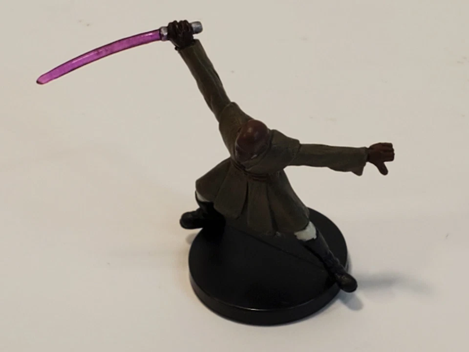 Star Wars WotC Miniaturas Mace Windu Muito Raro #19/60 Com Cartão 2004 - Imagem 2 de 4