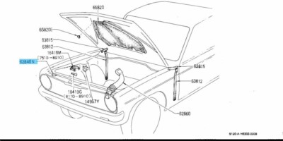 NISSAN DATSUN SUNNY B1#0 Genuine Radiator Core Support Rubber