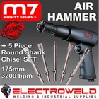 M7 Air Hammer + 5 x Chisels Set Chipping Scraping Pneumatic Mighty 7 M7-SC211C