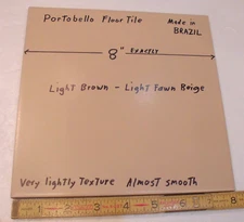 1 pc. Light Brown - Light Fawn Beige:  Floor Tile 8" X 8" Smooth Matte Finish