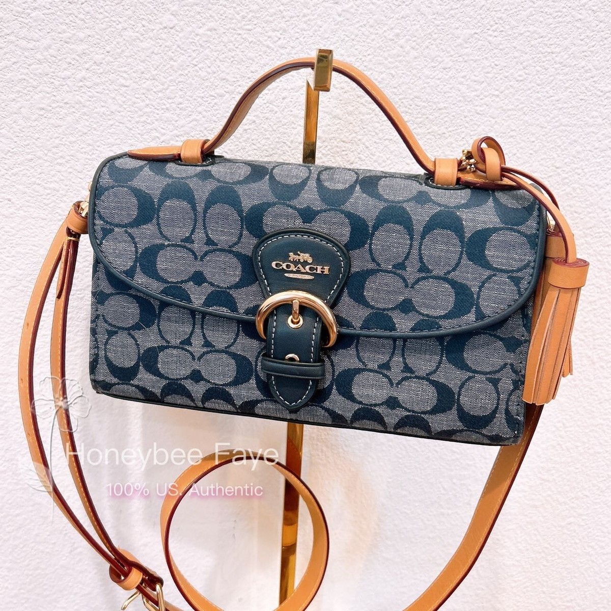 NWT Coach Kleo Top Handle In Signature Chambray C8513 | eBay