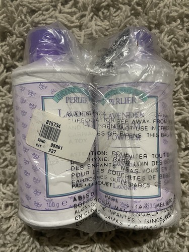 Perlier Lavender Talcum Powder Two Pack SEALED Discontinued Unused