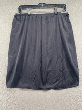 Vintage 90s Vassarette Black  Lace Slip on Elastic Waist Skirt in Size 2XL/46