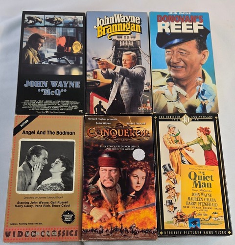 John Wayne VHS Lot of 6 McQ Brannigan Donovan's Reef Conquerer The Quiet Man - Picture 2 of 16