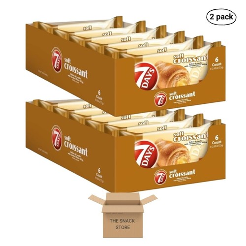 7Days Soft Croissant Dulce de Leche, 2.65 Ounce, 2 Boxes of 6 Count, 12 Total!