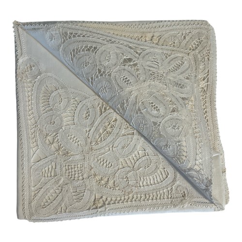 Mantel Brussells Bélgica Encaje Diane Dergent 34" X 34" + 4 Servilletas De Colección - Imagen 7 de 15