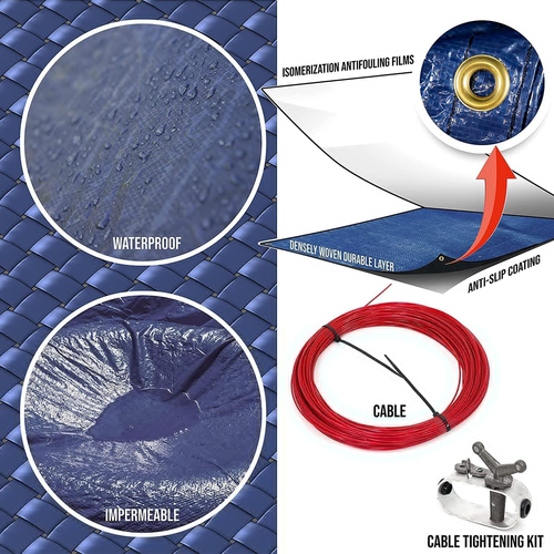 10' X 16' Premium Oval Blue Winter Swimming Pool Cover Tarp Safety Extra Heavy D - Picture 3 of 12