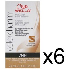 SALON WELLA COLOR CHARM PERMANENT DYE LIQUID 7NN INTENSE MEDIUM BLONDE PACK OF 6