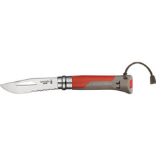 Opinel Coltello N° 08 Outdoor Terra/Rosso Sport Mare Montagna con Fischietto