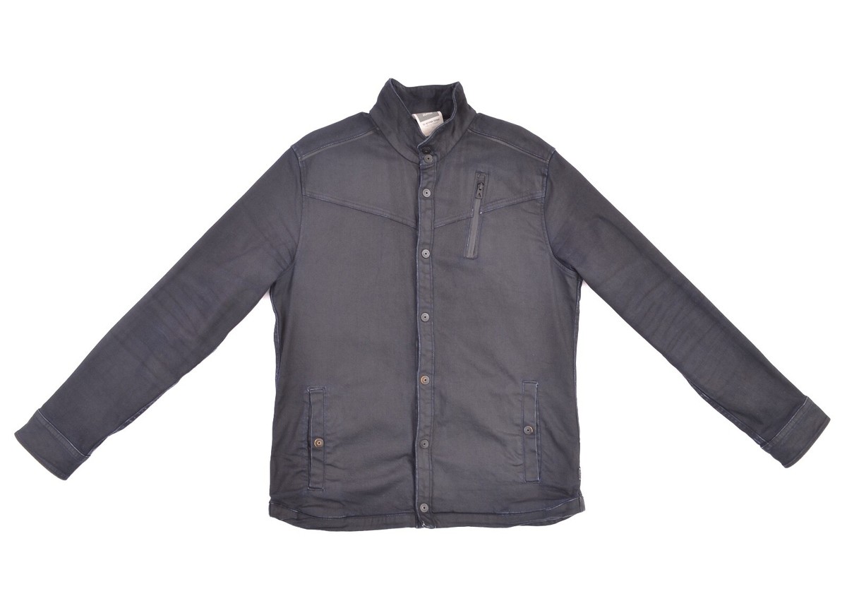 G-Star Kensetsu Overshirt L/S Biker Dark Blue Denim Jacket G-Star Kensetsu Overshirt L/S Biker Dark Blue Denim Jacket