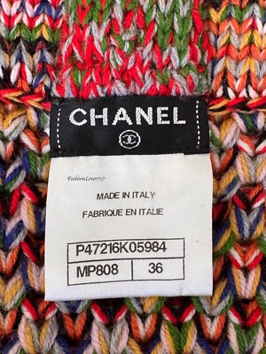 13A RUNWAY CHANEL MULTICOLOR WOOL CARDIGAN SWEATER 36 | eBay
