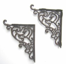 2 SCAFFALE DA GIARDINO CONSOLLE MENSOLE STILE ANTICO COTTAGE GIARDINO GHISA N...