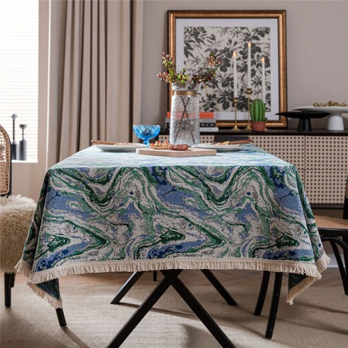 Jacquard Tablecloth Dining Room Table Cloth Cover Tablewear Party Kitchen Decor - Picture 57 of 63