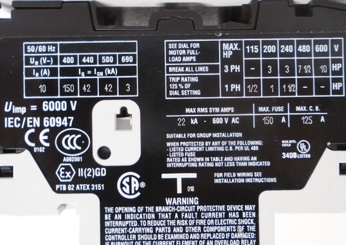 Moeller PKZM0-10 Thermal Magnetic Motor Protection Circuit Breaker | NHI21-PKZ0 - Picture 6 of 9