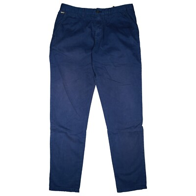 Scotch & Soda Mott Mens Jeans Trousers Stretch Chino Fabric 48 M W32 L32 Thin Blue