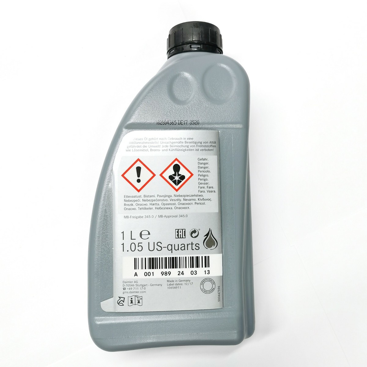 Genuine Mercedes-Benz 1 Litre Multi Grade Oil Power Steering Fluid 