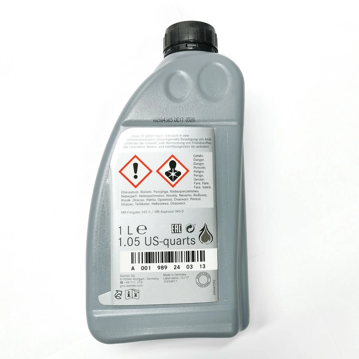 Genuine Mercedes-Benz 1 Litre Multi Grade Oil Power Steering Fluid 