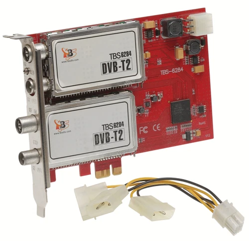 TBS 6284 DVB-T2 Quad HD TV Tuner Card UK Freeview PCI Express for Roof Antenna