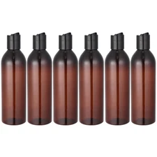 6PCS Plastic Bottles with Caps Refillable Press Containers Shampoo Bottles US