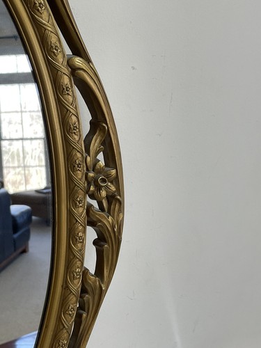 Vintage French Country Syroco Gold Wall Mantel Mirror Scrolls Florishes - Picture 6 of 13