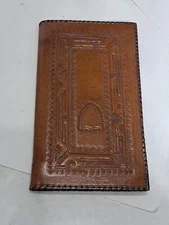 Collectible Artmex Genuine Leather Hand-Tooled Wallet  6 5/8" x 4"    (e)
