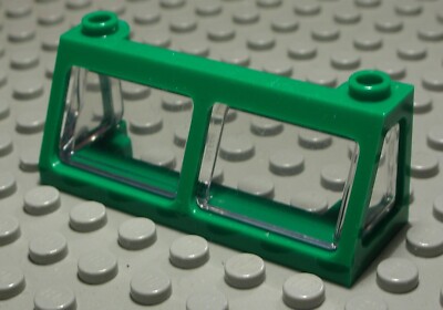LEGO Train Locomotive Window 2x6x2 Green with Transparent Disc (2631)