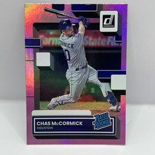 2022 Panini Donruss Baseball Chas McCormick Base Rated Rookie #70 Holo Pink