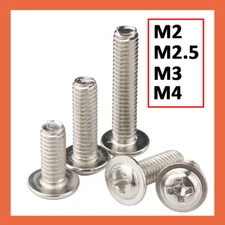 Flanged Button Head Screws Phillips Nickel Plated Screw Bolts M2 M2.5 M3 M4