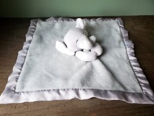 Carters Gray Plush Elephant Security Blanket Lovey Silky Side 2016