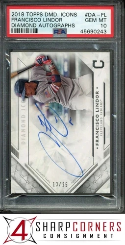 2018 TOPPS DIAMOND ICONS DIAMOND AUTO #DA-FL FRANCISCO LINDOR #/25 POP 3 PSA 10