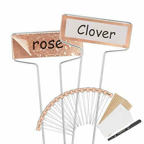 Beveetio 35pack Copper Metal Plant Labels Plant Tags with Marker Pen Plant