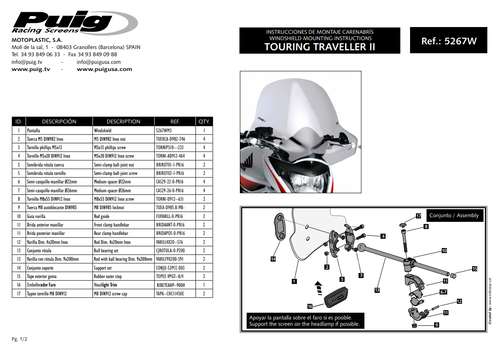 Puig Touring 2 Screen Windshield Deflector Clear Yamaha FZ6 S2 2007 - 2010 - Picture 6 of 9
