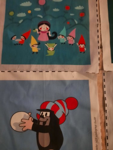 Patchwork Stoff und Liebe 11 Stoffstücke Maulwurf Schneewitchen Findus Baumwolle - Bild 10 von 10