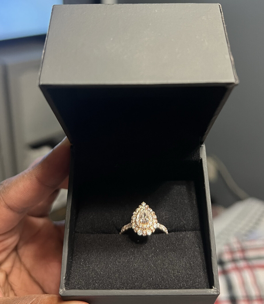 Zales Pear-Shaped Rose Gold Teardrop Engagement Ring CTTW orig