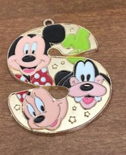 Disney Disneyland LETTER S Mickey Pendant Charm 1.5 inch Goofy Minnie Initial