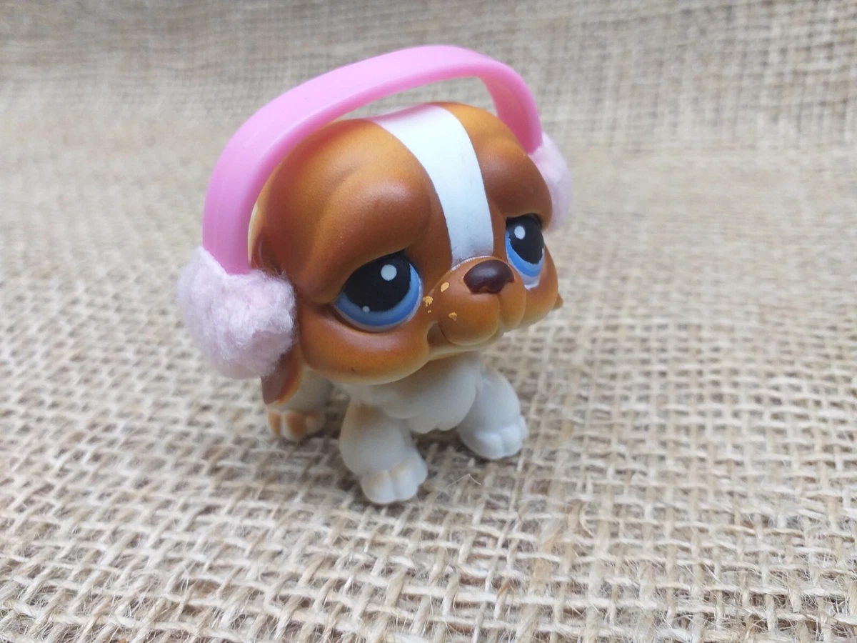 Littlest Pet Shop St Bernard Puppy Dog 76 LPS Blue Eyes