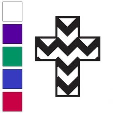 Chevron Cross, Vinyl Decal Sticker, Multiple Colors Sizes 3778