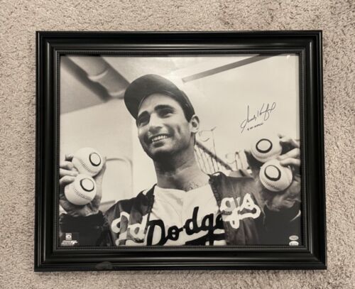 Sandy Koufax "4 No Hitters" INSCRIPTION - Signed Auto 16x20 - Mounted Memories