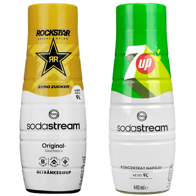 NEU Sodastream Sirup Set Rockstar Zero 440ml 7UP Konzentrat Getränkesirup