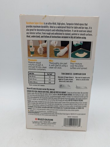 Varathane 369293 Super Glaze Pour-On High Gloss Epoxy Quart Turquoise - Picture 2 of 2