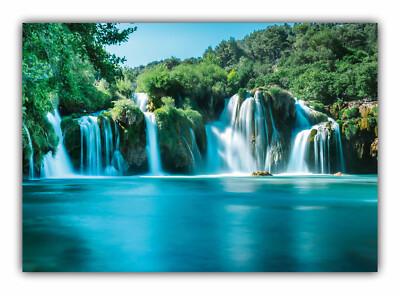 XXL Poster 100 x 70cm Wasserfall und tiefblauer See (F246) Plakate gerollt