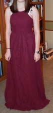 Azazie Ginger Burgundy Prom Bridesmaid Quinceanera Formal A4 tagged LN 210204
