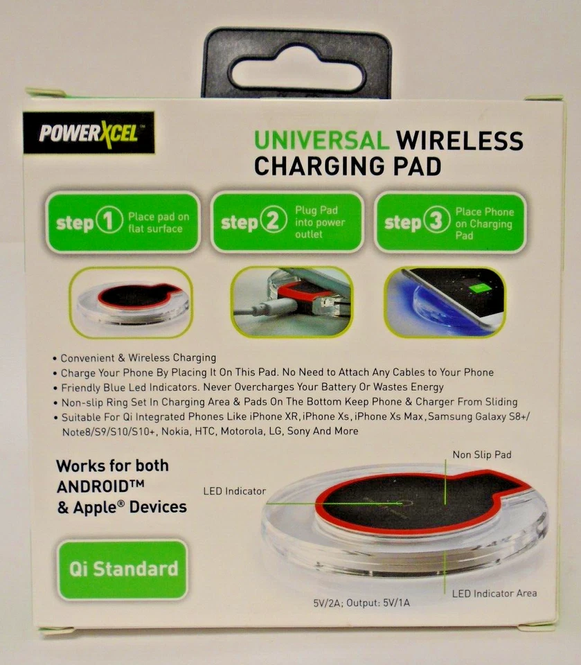 24 универсальных беспроводных зарядных площадки PowerXcel стандарт Qi для Apple и Android - Изображение 3 из 4