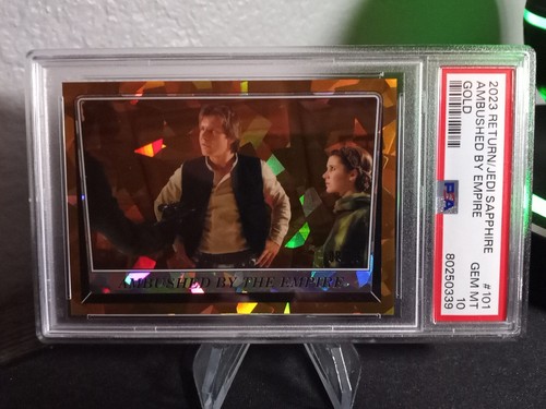 2023 Star Wars Topps Chrome Sapphire Ambushed By Empire Gold 08/15 PSA 10 - Picture 3 of 3