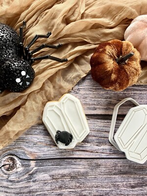 Offener Sarg Ausstecher und Fondant Stempel Präger, Kekse, Halloween