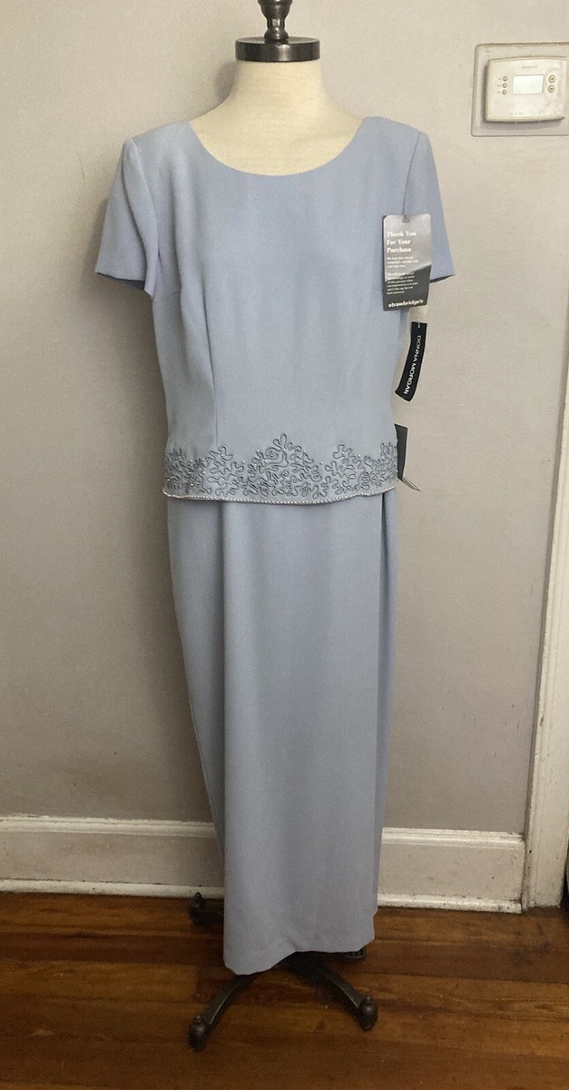 donna morgan formal dresses Dress 10 Baby blue Pearl Beads Embroidered NWT MOB Modest maternity-velvet
