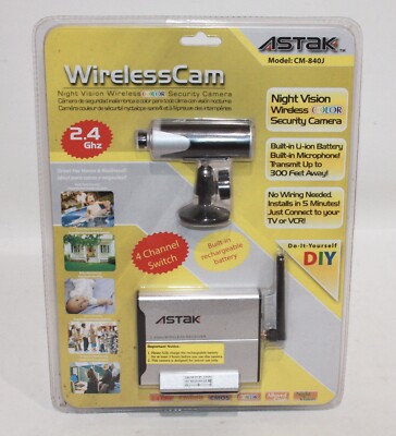 Astak CM-840J Wireless Night Vision Surveillance Camera NEW & FACTORY SEALED