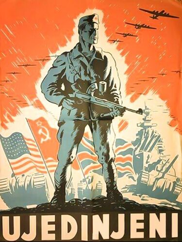 II wojna światowa Jugosławia Partyzanci Armia Wojskowa TITO Plakat propagandowy Sztuka II wojna światowa - Zdjęcie 1 z 1