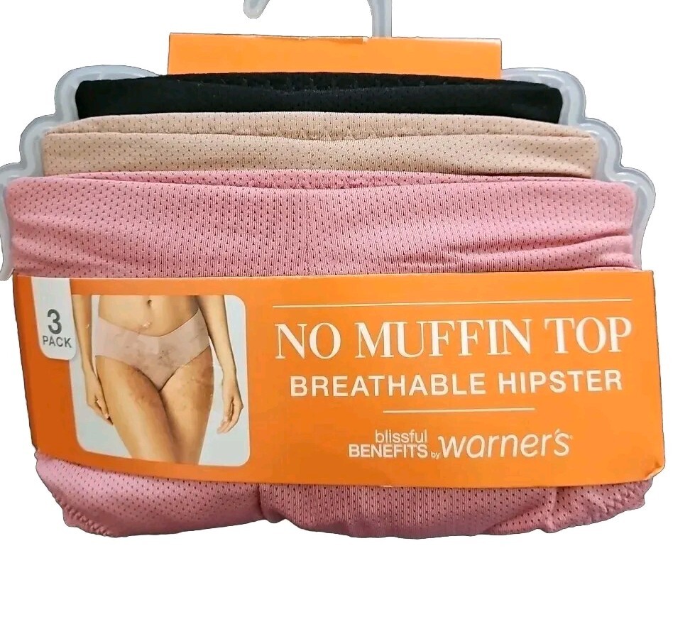 Warners Womens No Muffin Top Breathable Hipster Underwear Panties 3